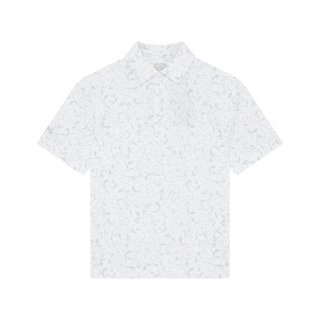 Callaway Floral Print junior polo, bright white