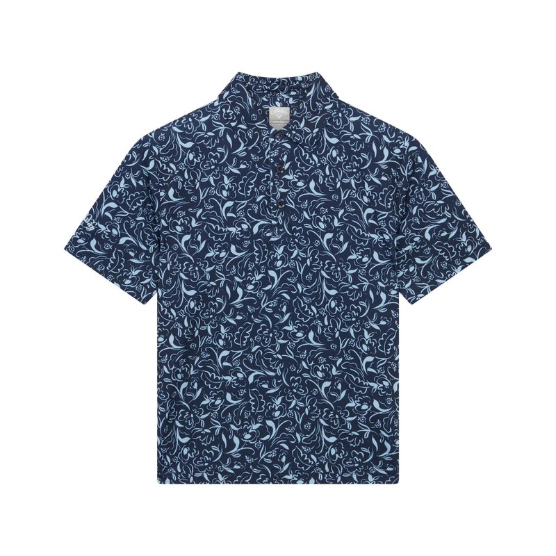 Callaway Floral Print junior polo, peacoat