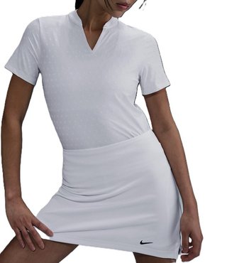 Nike Dri-FIT Short-Sleeve Blade Jacquard dames polo, wit/zwart