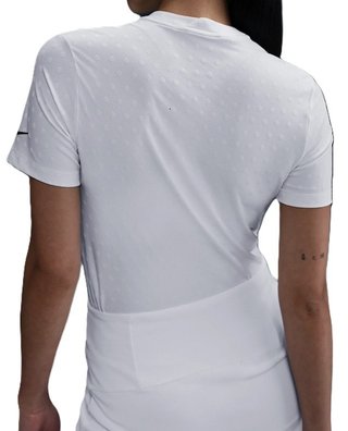 Nike Dri-FIT Short-Sleeve Blade Jacquard dames polo, wit/zwart