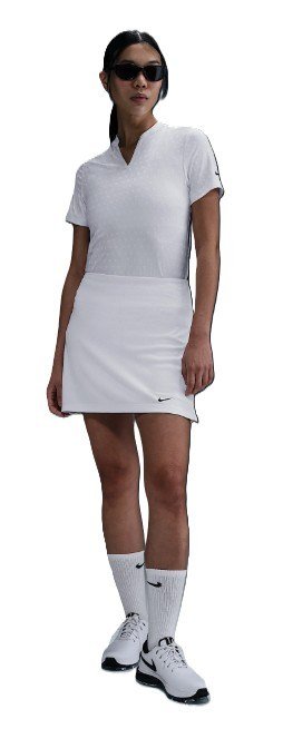 Nike Dri-FIT Short-Sleeve Blade Jacquard dames polo, wit/zwart