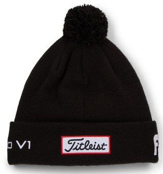 Titleist Tour Pom Pom unisex wintermuts, zwart/wit
