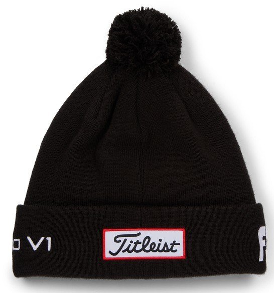 Titleist Tour Pom Pom unisex wintermuts, zwart/wit