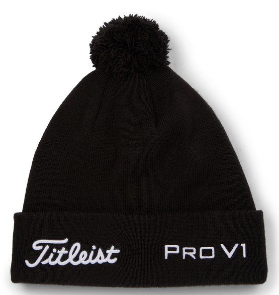 Titleist Tour Pom Pom unisex wintermuts, zwart/wit