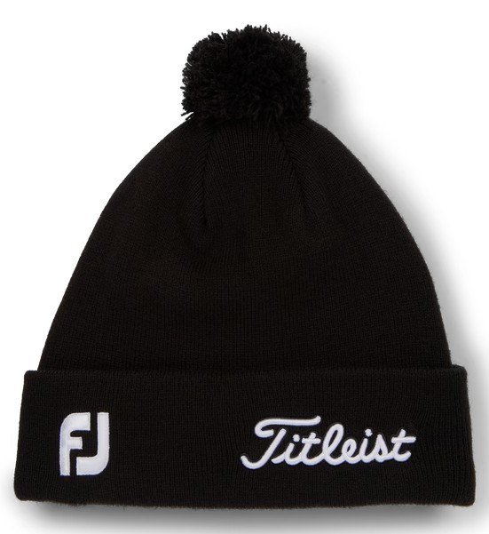 Titleist Tour Pom Pom unisex wintermuts, zwart/wit