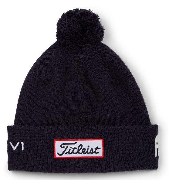 Titleist Tour Pom Pom unisex wintermuts, navy/white