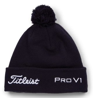 Titleist Tour Pom Pom unisex wintermuts, navy/white