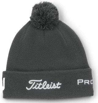 Titleist Tour Pom Pom unisex wintermuts, charcoal/white