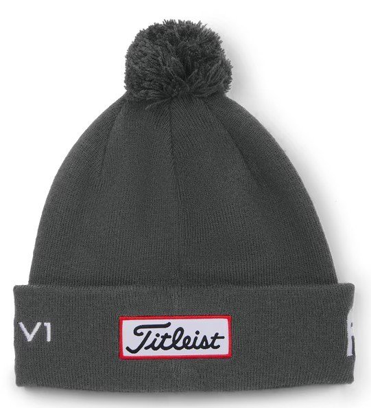 Titleist Tour Pom Pom unisex wintermuts, charcoal/white