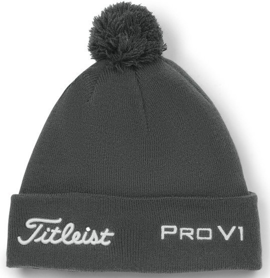 Titleist Tour Pom Pom unisex wintermuts, charcoal/white