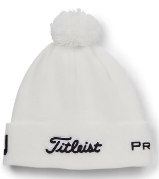 Titleist Tour Pom Pom unisex wintermuts, wit/zwart