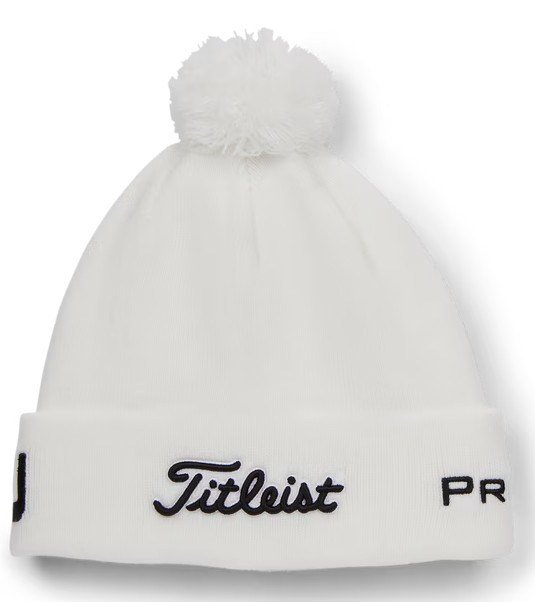 Titleist Tour Pom Pom unisex wintermuts, wit/zwart