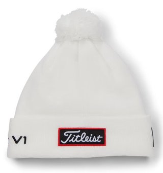 Titleist Tour Pom Pom unisex wintermuts, wit/zwart