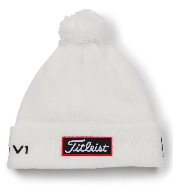 Titleist Tour Pom Pom unisex wintermuts, wit/zwart