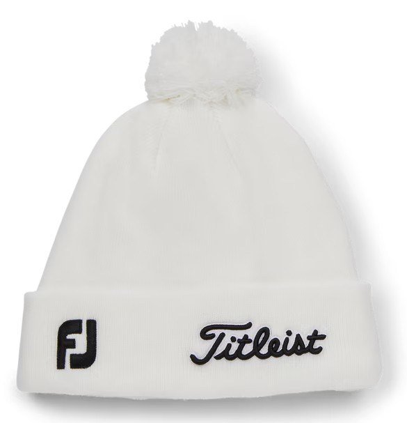 Titleist Tour Pom Pom unisex wintermuts, wit/zwart