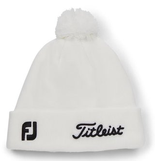 Titleist Tour Pom Pom unisex wintermuts, wit/zwart
