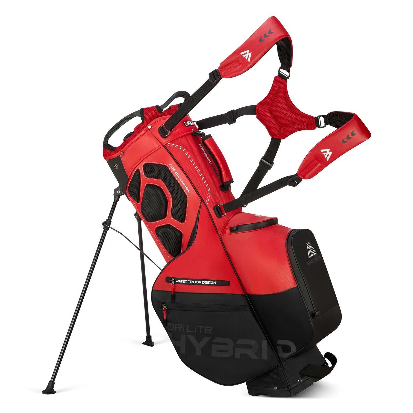 Big Max Dri Lite Hybrid Plus stand bag, rood/zwart