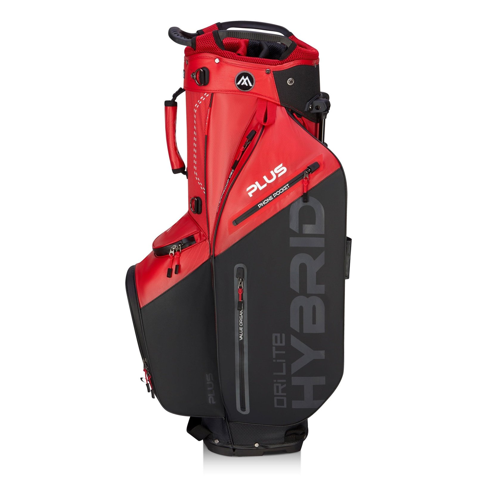 Big Max Dri Lite Hybrid Plus stand bag, rood/zwart