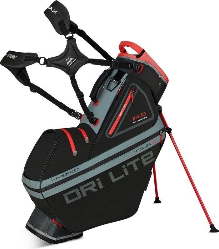 Big Max Dri Lite Hybrid Tour 2 stand bag, black/charcoal/red