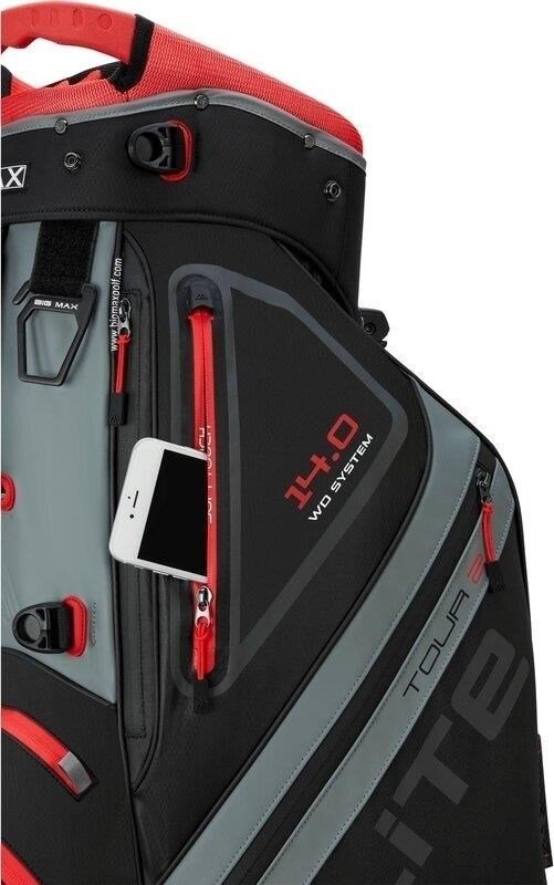 Big Max Dri Lite Hybrid Tour 2 stand bag, black/charcoal/red