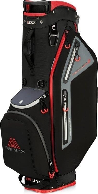 Big Max Dri Lite Feather 2 stand bag, zwart/rood