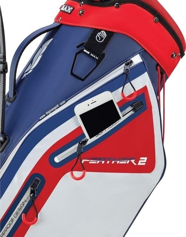 Big Max Dri Lite Feather 2 stand bag, steel blue/red/white