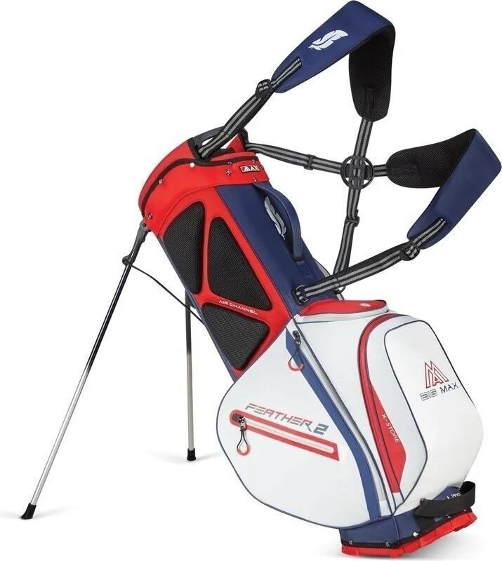 Big Max Dri Lite Feather 2 stand bag, steel blue/red/white