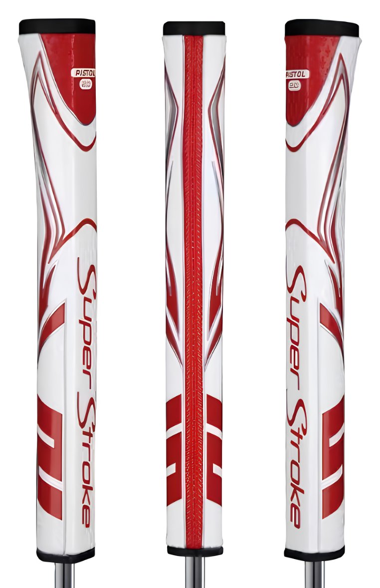 SuperStroke Zenergy Pistol GT 2.0 putter grip, wit/rood