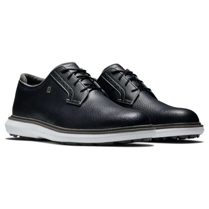 FootJoy Traditions Blucher heren golfschoenen, zwart/grijs/wit blucher