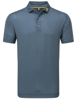FootJoy Wiggle Print Lisle heren polo, navy/grijs/wit