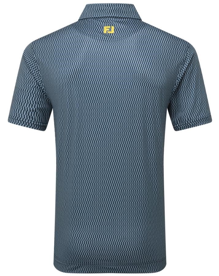 FootJoy Wiggle Print Lisle heren polo, navy/grijs/wit