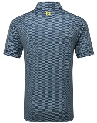 FootJoy Wiggle Print Lisle heren polo, navy/grijs/wit