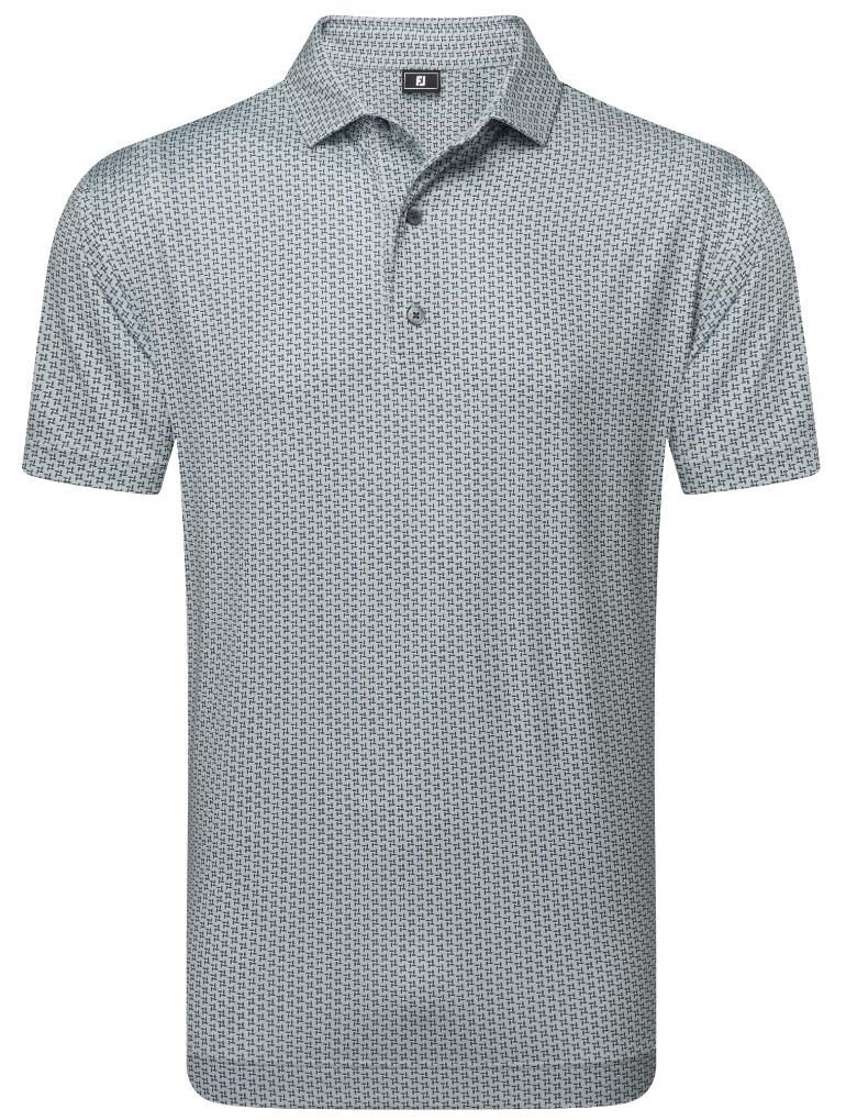 FootJoy Houndstooth Geo Lisle heren polo, grijs