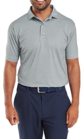 FootJoy Houndstooth Geo Lisle heren polo, grijs