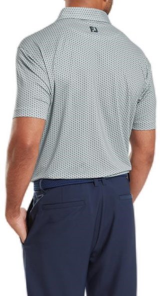 FootJoy Houndstooth Geo Lisle heren polo, grijs
