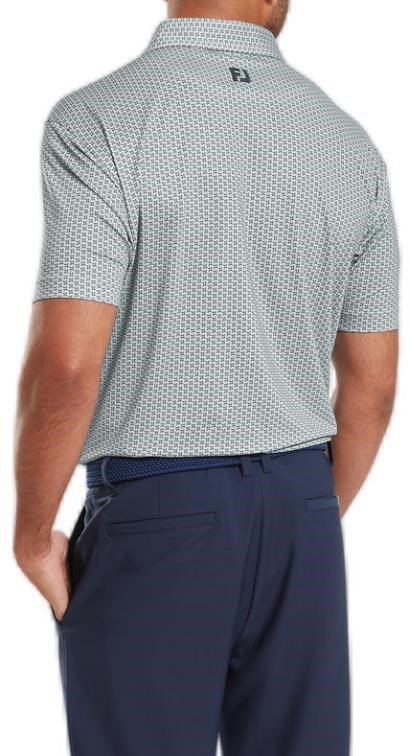 FootJoy Houndstooth Geo Lisle heren polo, grijs