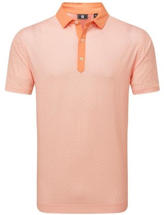 FootJoy Checker Print Lisle heren polo, oranje/wit