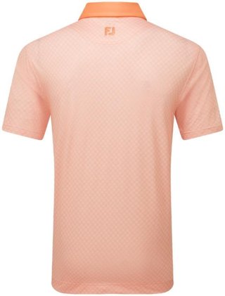 FootJoy Checker Print Lisle heren polo, oranje/wit