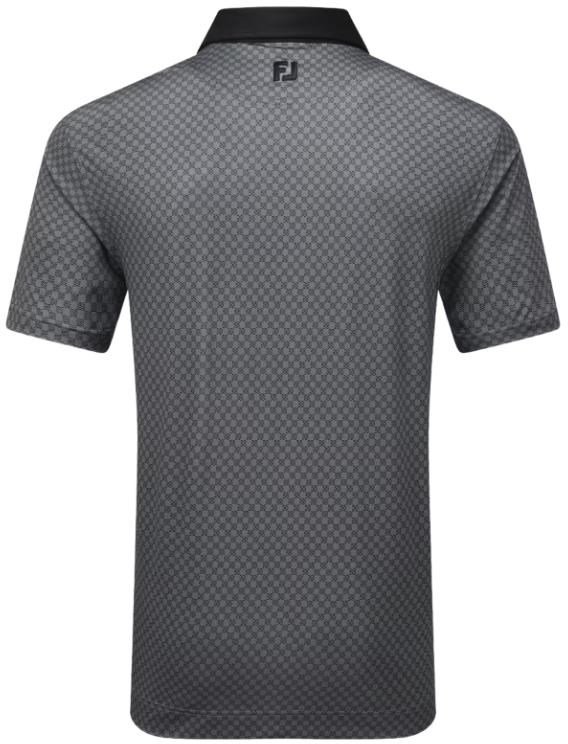 FootJoy Checker Print Lisle heren polo, zwart/wit