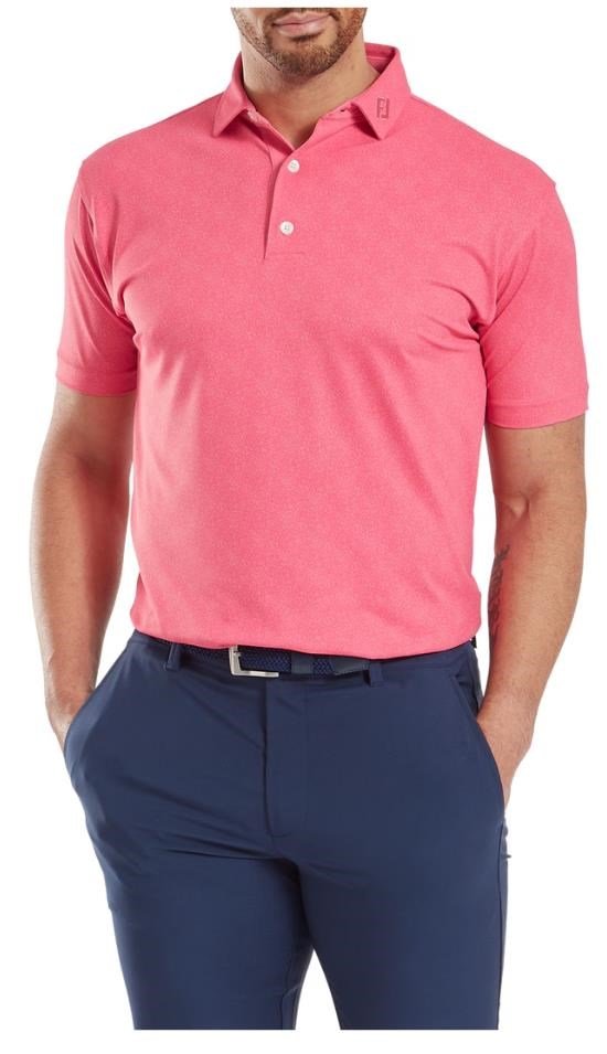 FootJoy Speckle Print Pique heren polo, pink lemonade