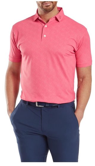 FootJoy Speckle Print Pique heren polo, pink lemonade
