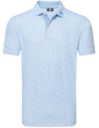 FootJoy Speckle Print Pique heren polo, blue jay/white