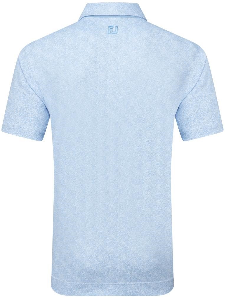 FootJoy Speckle Print Pique heren polo, blue jay/white
