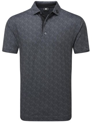 FootJoy Speckle Print Pique heren polo, zwart/flint