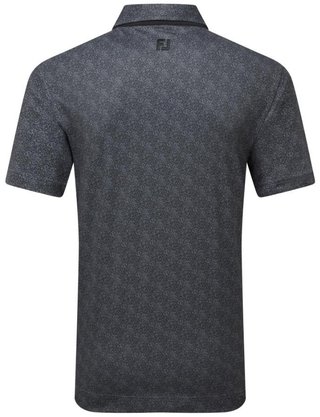 FootJoy Speckle Print Pique heren polo, zwart/flint