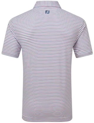 FootJoy Balance Stripe Lisle heren polo, skyway/white/dark denim/pink lemonade