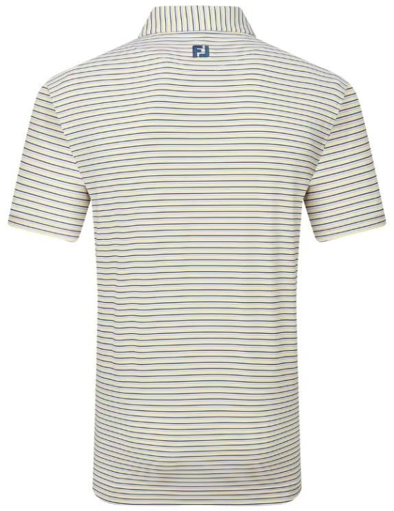 FootJoy Balance Stripe Lisle heren polo, wit/navy/grijs/taxi