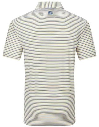 FootJoy Balance Stripe Lisle heren polo, blue jay/white/pistachio/orange