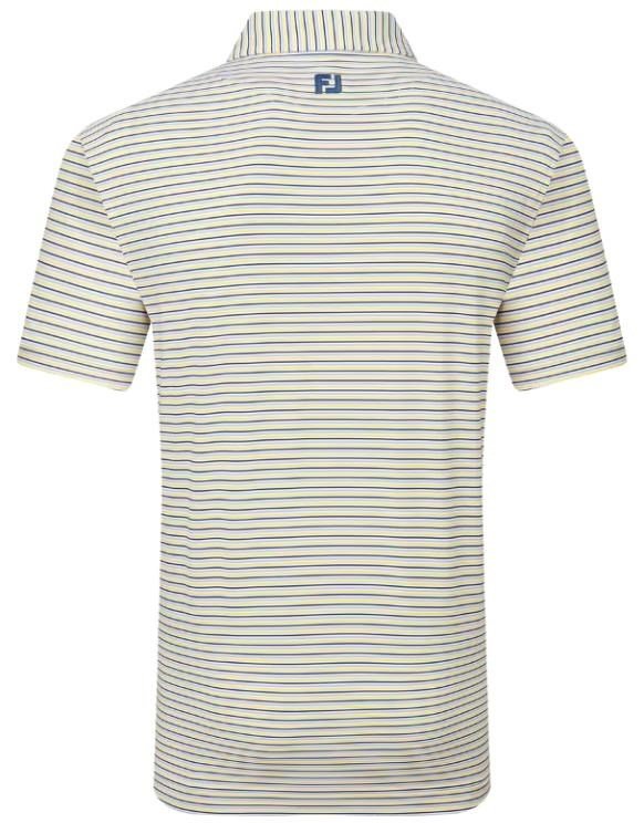 FootJoy Balance Stripe Lisle heren polo, blue jay/white/pistachio/orange