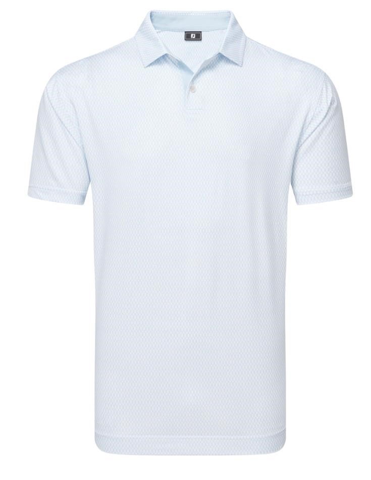 FootJoy Irongate Print Lisle heren polo, white/skyway